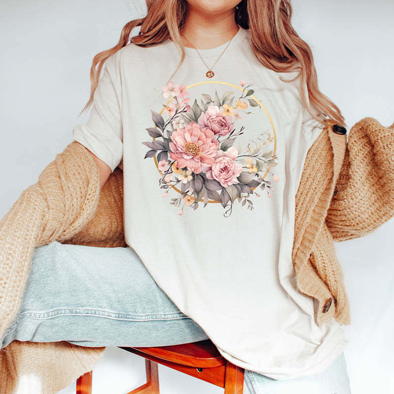 Watercolor  Boho Wildflowers Autumn T-Shirt-carlalin