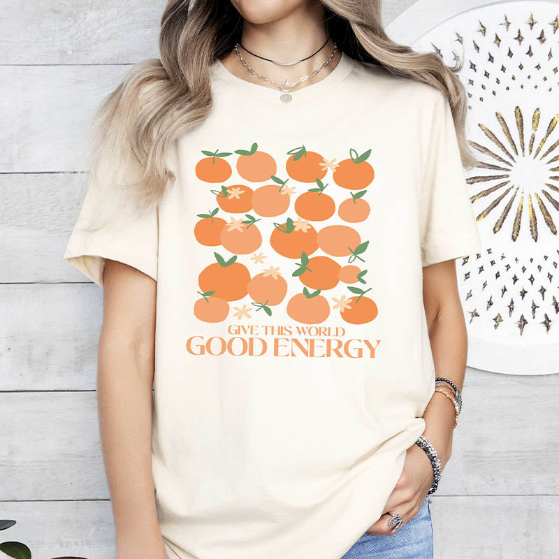 Positive Vibes Orange Inspirational T-Shirt-carlalin