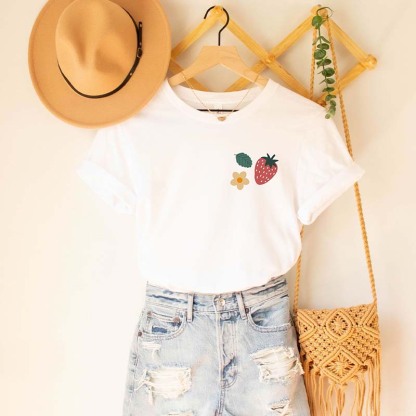 Strawberry Farmers Market Fruit Foodie T-Shirt-carlalin