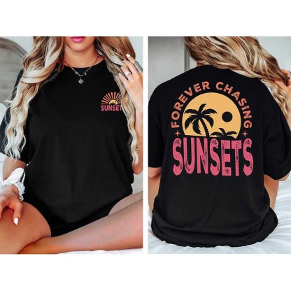 Forever Chasing Sunsets Summer T-Shirt-carlalin
