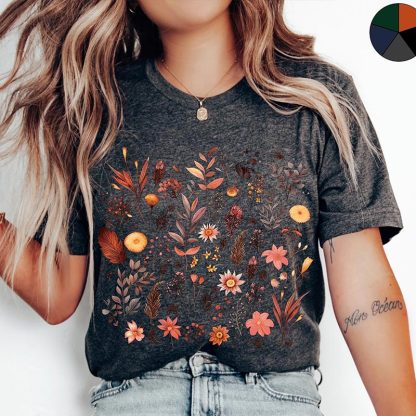 Autumnal Wildflowers Lover T-Shirt-carlalin