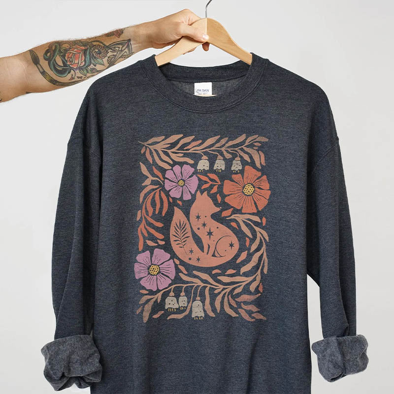 Boho Fall Cute Flower Sweatshirt-carlalin