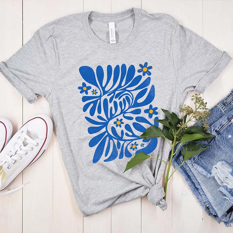 Boho Wildflowers Flower Market Matisse T-Shirt-carlalin