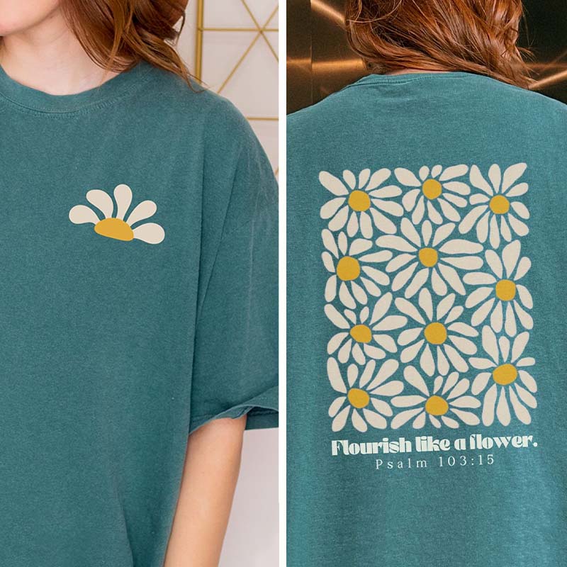 Flower Religious Flourish T-Shirt-carlalin