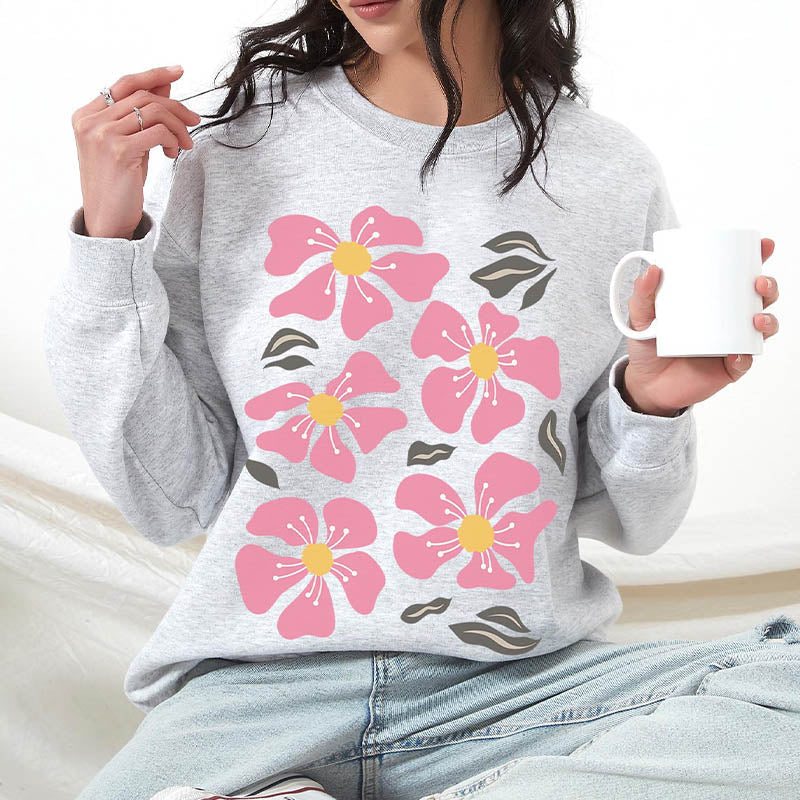 Oversized Wildflower Minimalist Woman Sweatshirt-carlalin