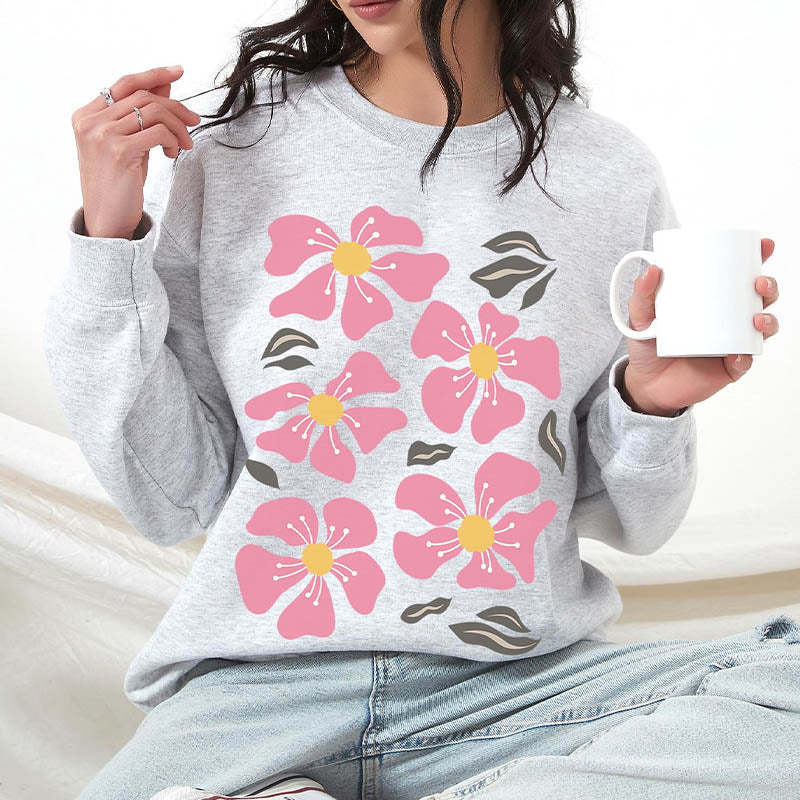 Oversized Wildflower Minimalist Woman Sweatshirt-carlalin