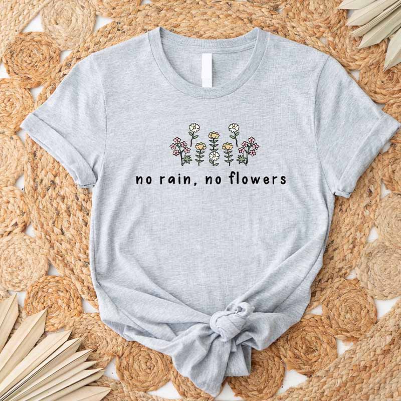 No Rain No Flowers Floral T-shirt-carlalin
