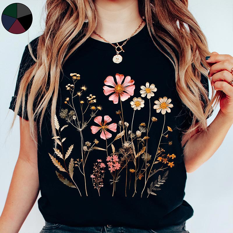 Vintage Wildflower Aesthetic T-Shirt-carlalin