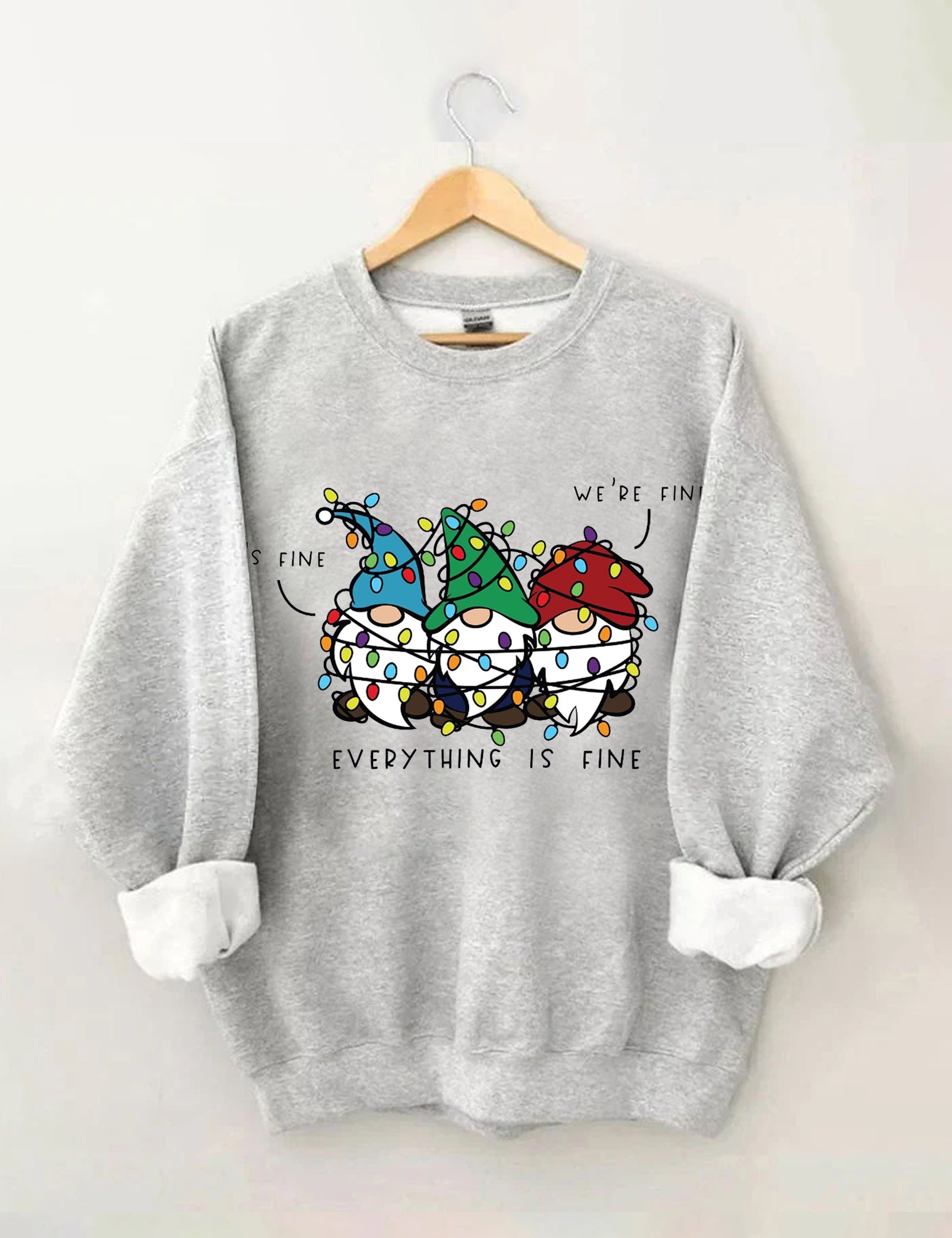 It’s Fine We’re Fine Everything Is Fine Sweatshirt-carlalin