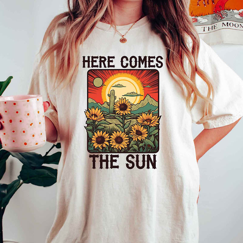 Travel Beach Sunshine Sunflower T-Shirt-carlalin