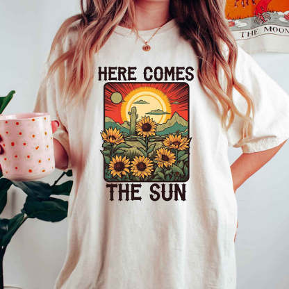 Travel Beach Sunshine Sunflower T-Shirt-carlalin