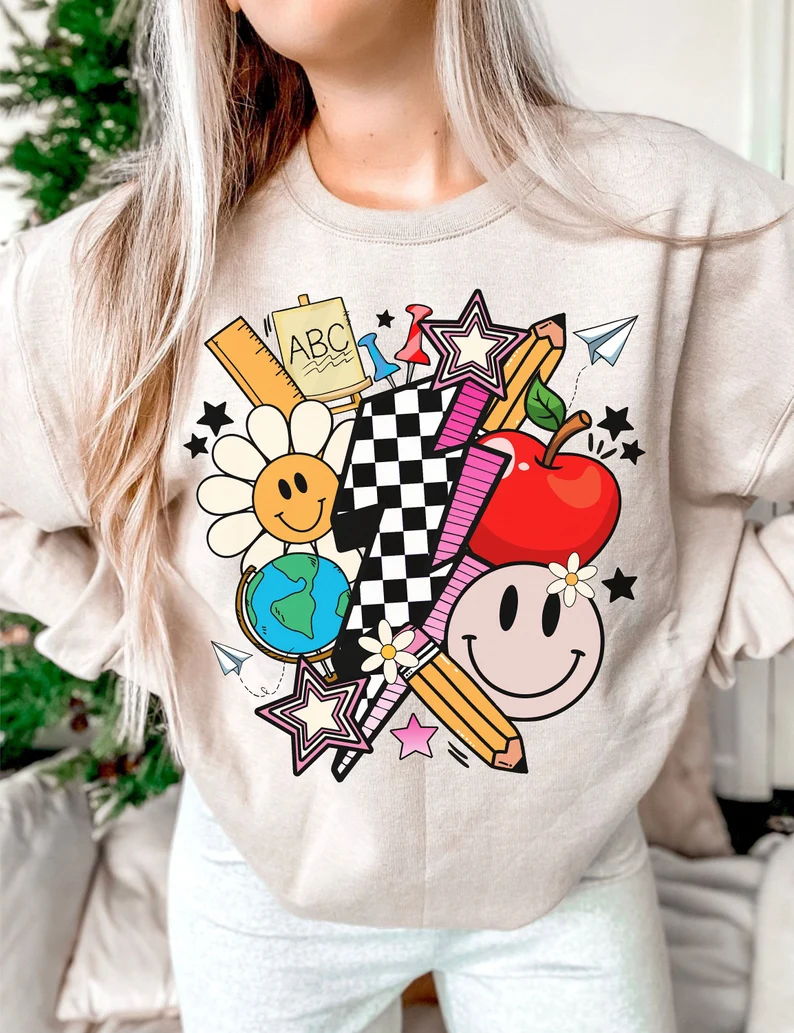 Retro teacher Sweatshirts-carlalin