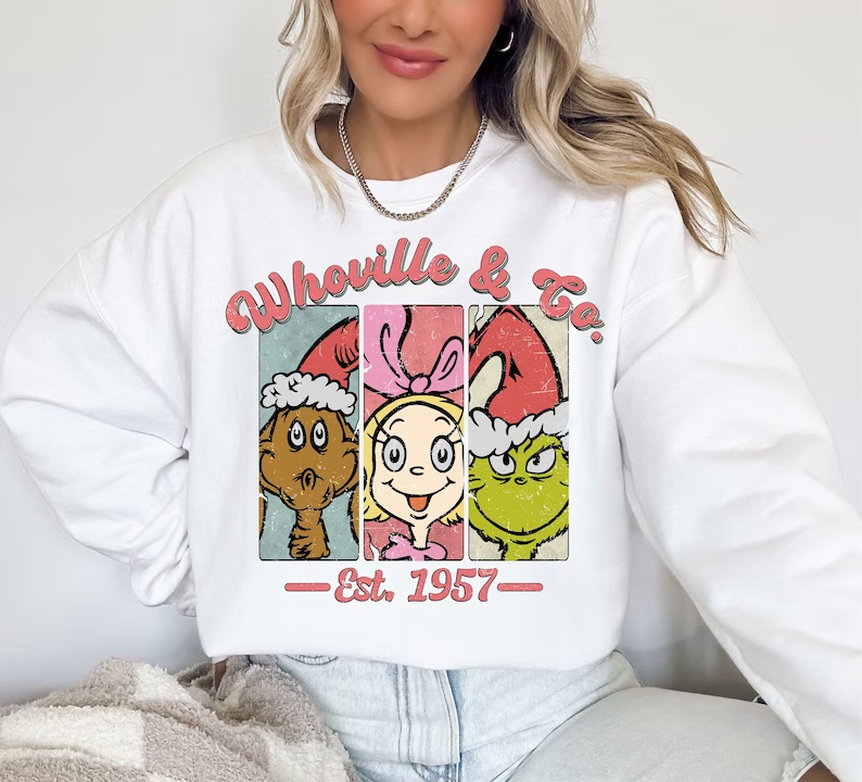 Whovillee Retro Christmas Sweatshirts