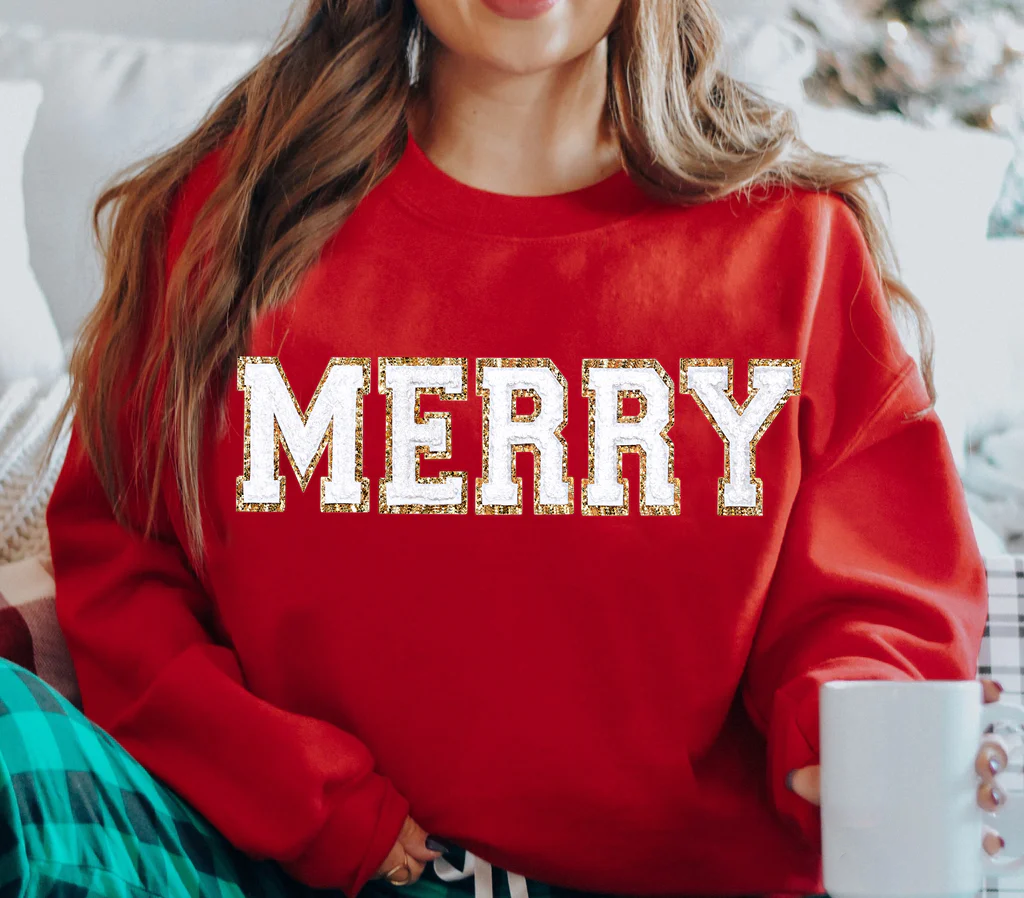 MERRY Chenille Patch Sweatshirt-carlalin