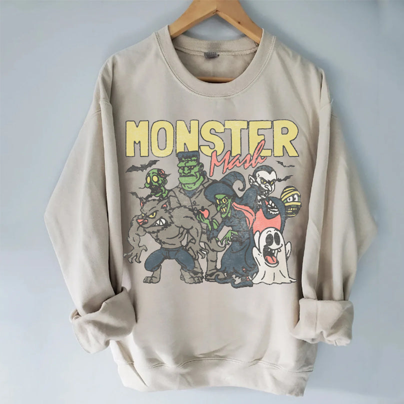 Retro Halloween Monster Mash Sweatshirt-carlalin