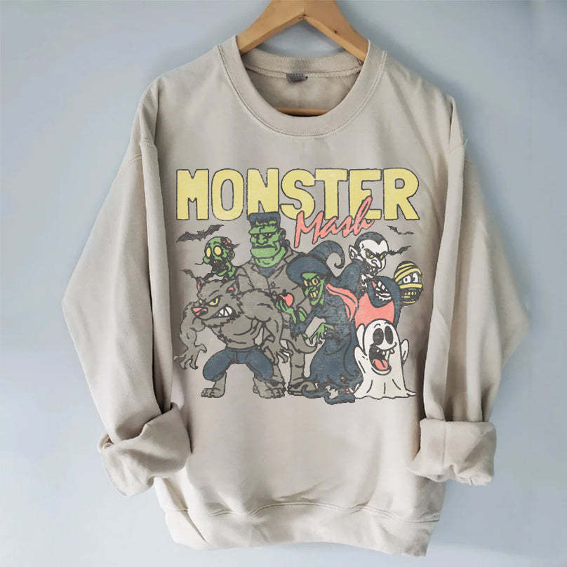 Retro Halloween Monster Mash Sweatshirt-carlalin