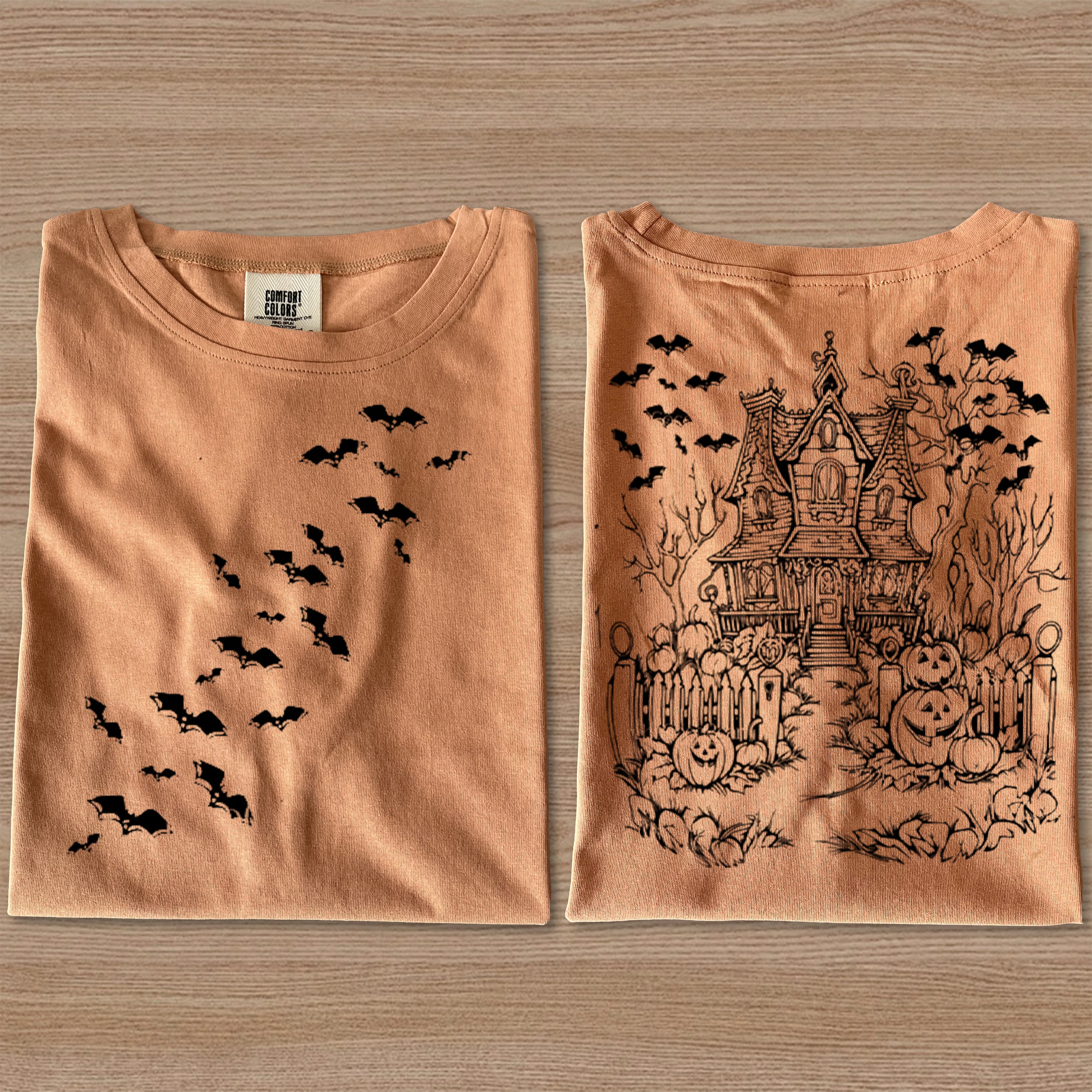 Comfort Colors Halloween Party Tee Bats T-Shirt-carlalin