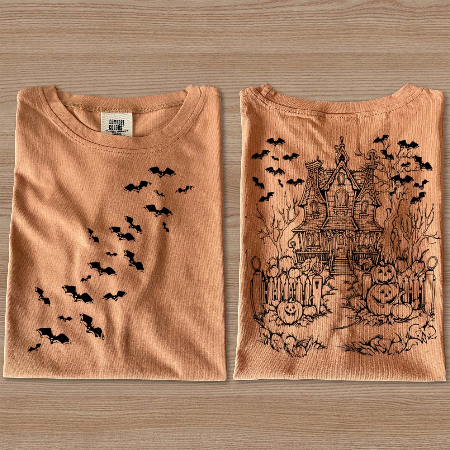 Comfort Colors Halloween Party Tee Bats T-Shirt-carlalin