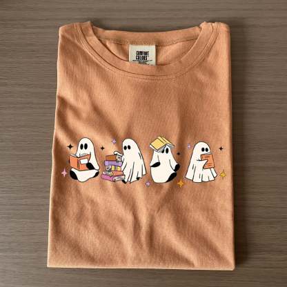 Ghosts Reading Books T-Shirt-carlalin