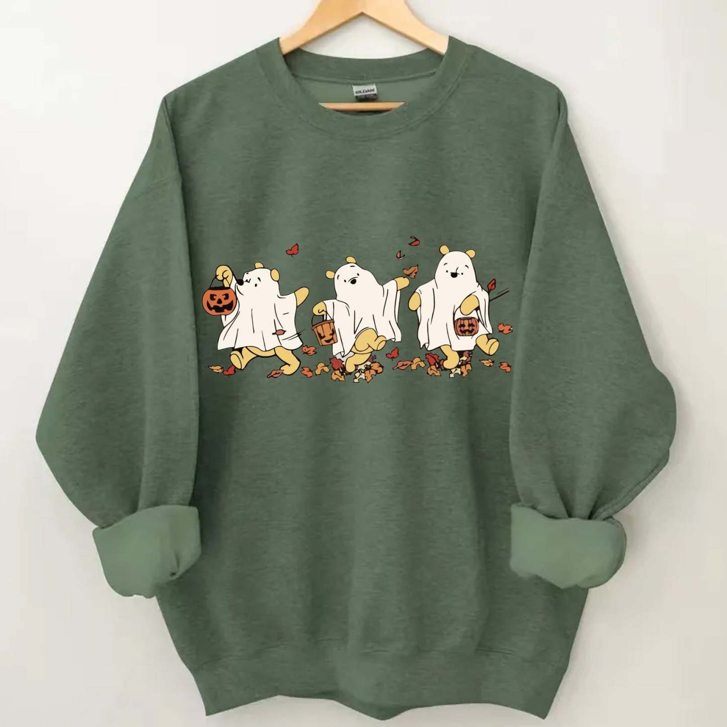 Retro Pooh Ghost Halloween Sweatshirt-carlalin