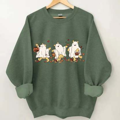 Retro Pooh Ghost Halloween Sweatshirt-carlalin
