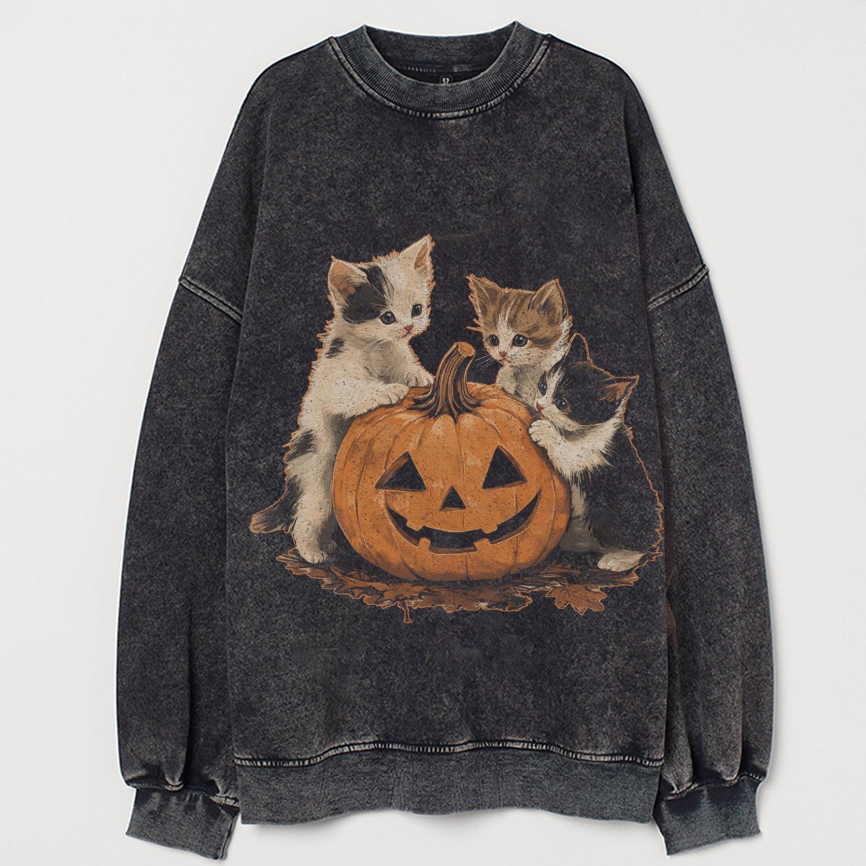 Vintage 90s Cat Halloween Sweatshirt-carlalin
