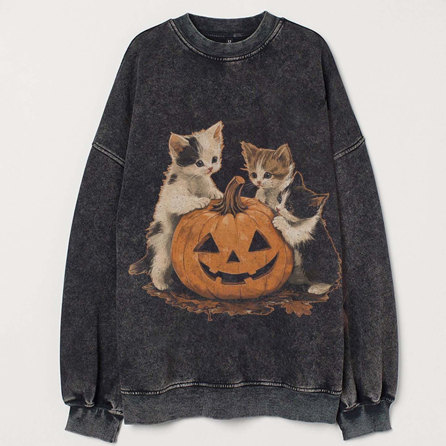 Vintage 90s Cat Halloween Sweatshirt-carlalin
