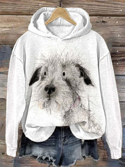 Art painting Funny Dog Print Casual Cozy Hoodie-carlalin