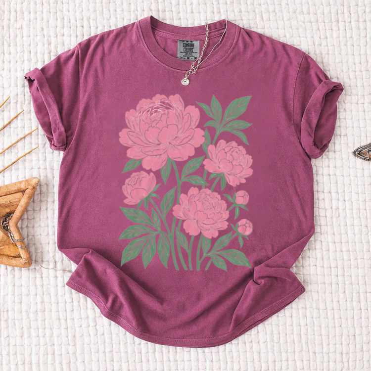 Floral Print Crew Neck Short Sleeve T-Shirt