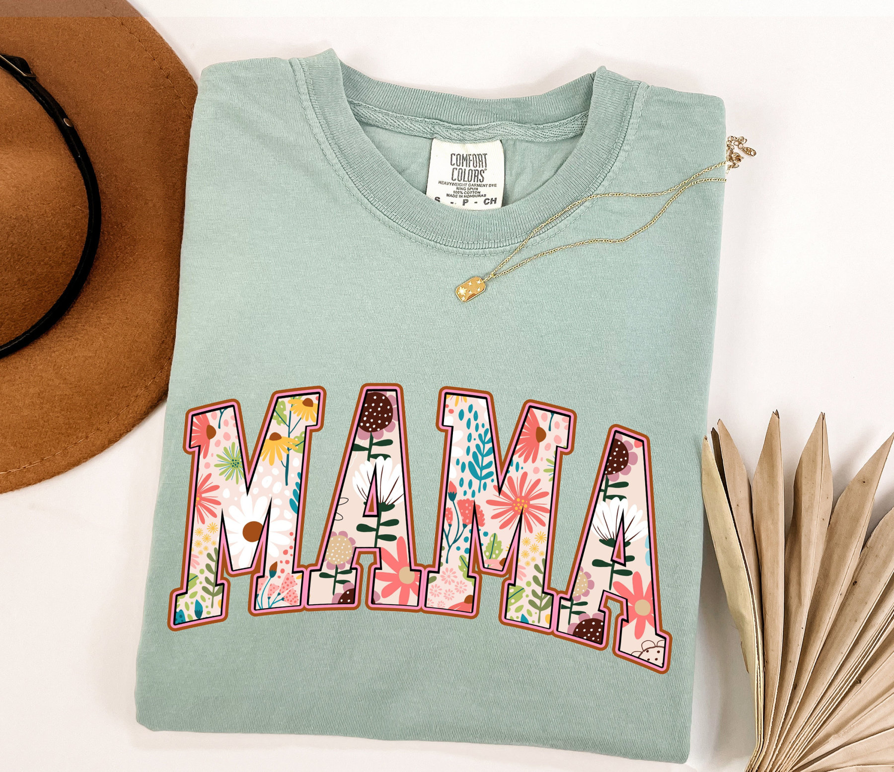 Comfort Colors Vintage Floral Mom Tee