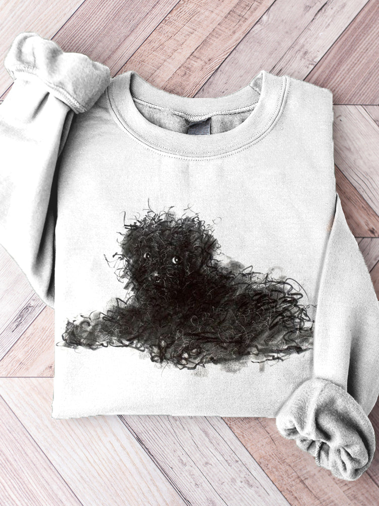 Shaggy Dogs Print Comfy Sweatshirt-carlalin