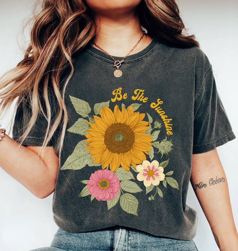 Sunflower Shirt Comfort Colors Floral Tee-carlalin