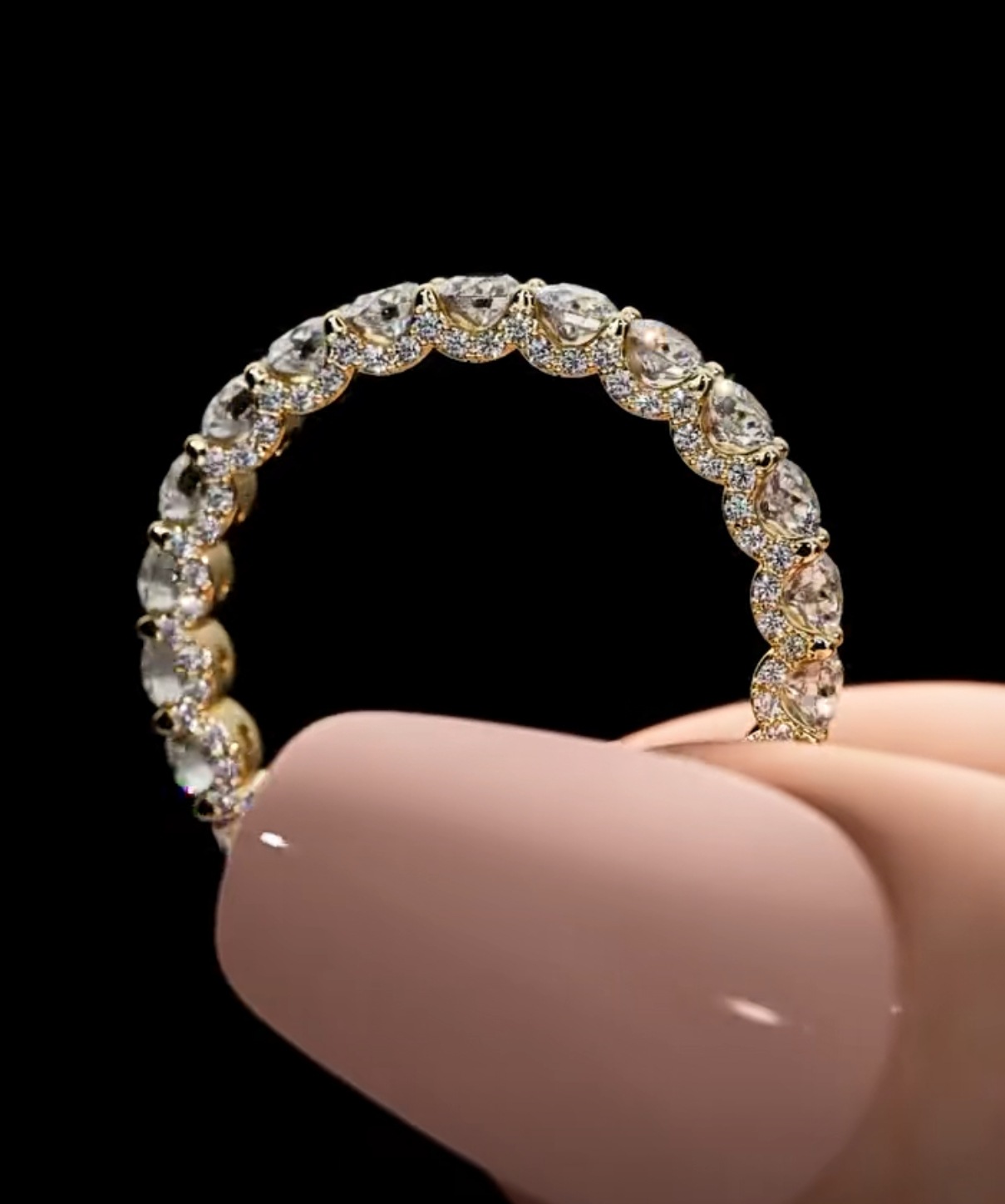 925 sterling silver star diamond ring, handmade, inlaid with 266 diamonds