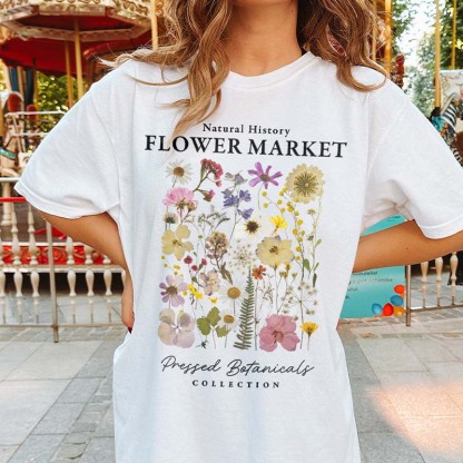 Flower Market Granola Girl Camping T-Shirt-carlalin