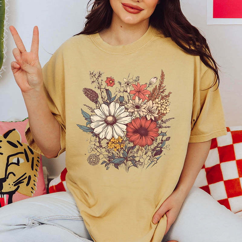 Botanical Wildflower Nature T-Shirt-carlalin
