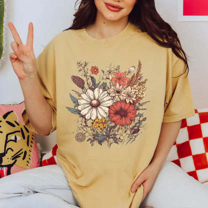 Botanical Wildflower Nature T-Shirt-carlalin