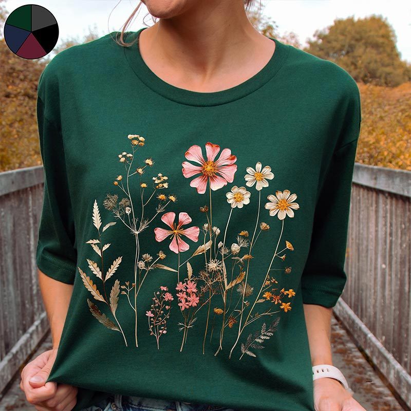 Vintage Wildflower Aesthetic T-Shirt-carlalin