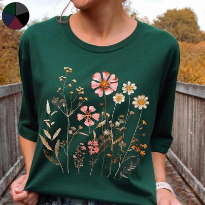 Vintage Wildflower Aesthetic T-Shirt-carlalin