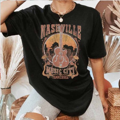 Nashville Tennessee Guitar T-Shirt-carlalin