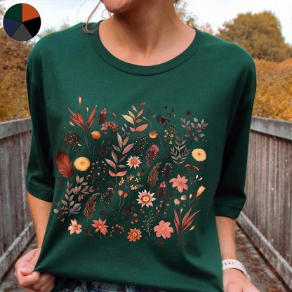 Autumnal Wildflowers Lover T-Shirt-carlalin