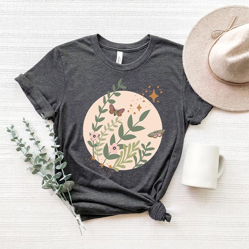 Wildflower Garden Pastel Butterfly T-Shirt-carlalin