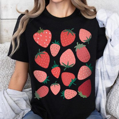 Cute Strawberry Fruit Gift T-Shirt-carlalin