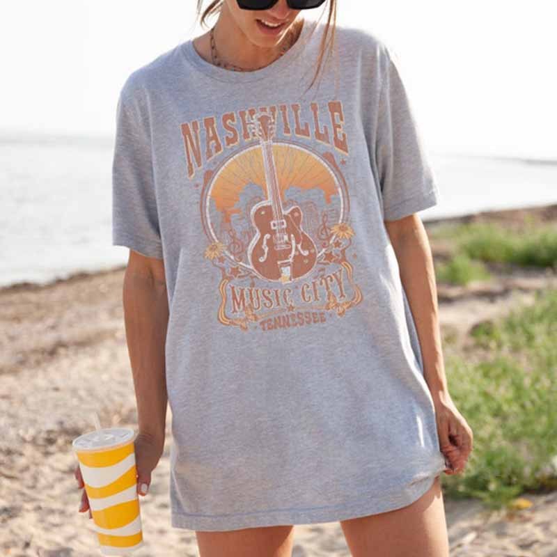 Nashville Tennessee Guitar T-Shirt-carlalin