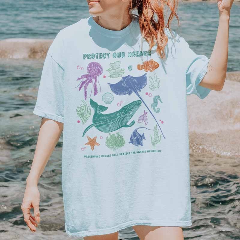 Protect Our Oceans  Environmental T-Shirt-carlalin