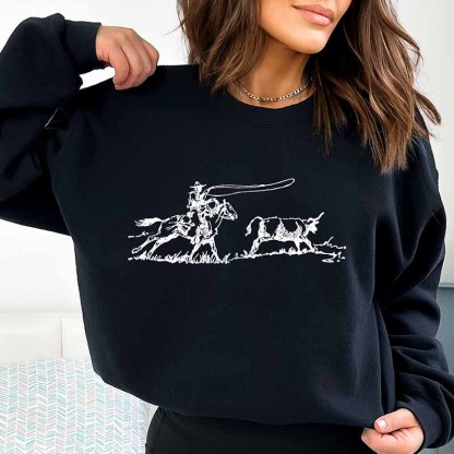 Cowboy Roping Western Sweatshirt-carlalin
