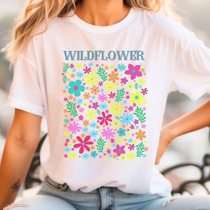 Bright Pastel Flowers Boho T-Shirt-carlalin