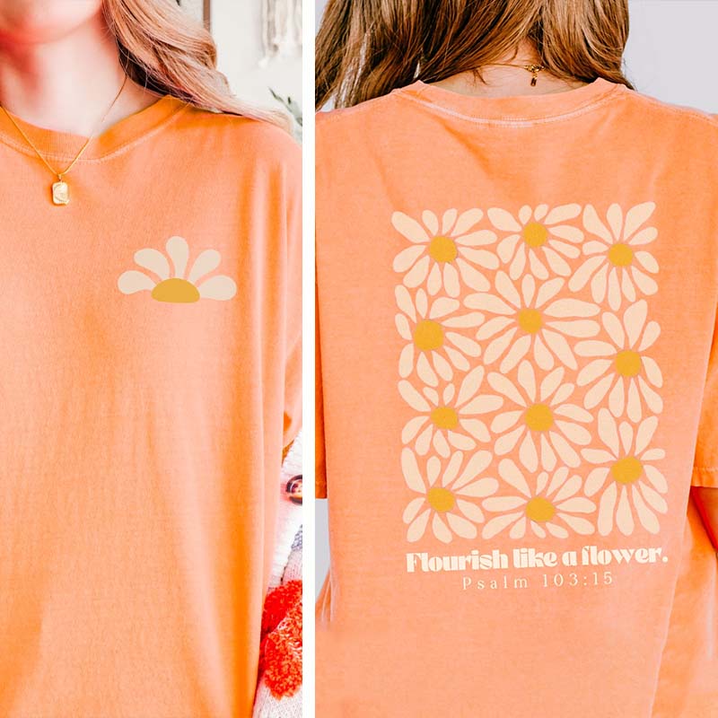 Flower Religious Flourish T-Shirt-carlalin