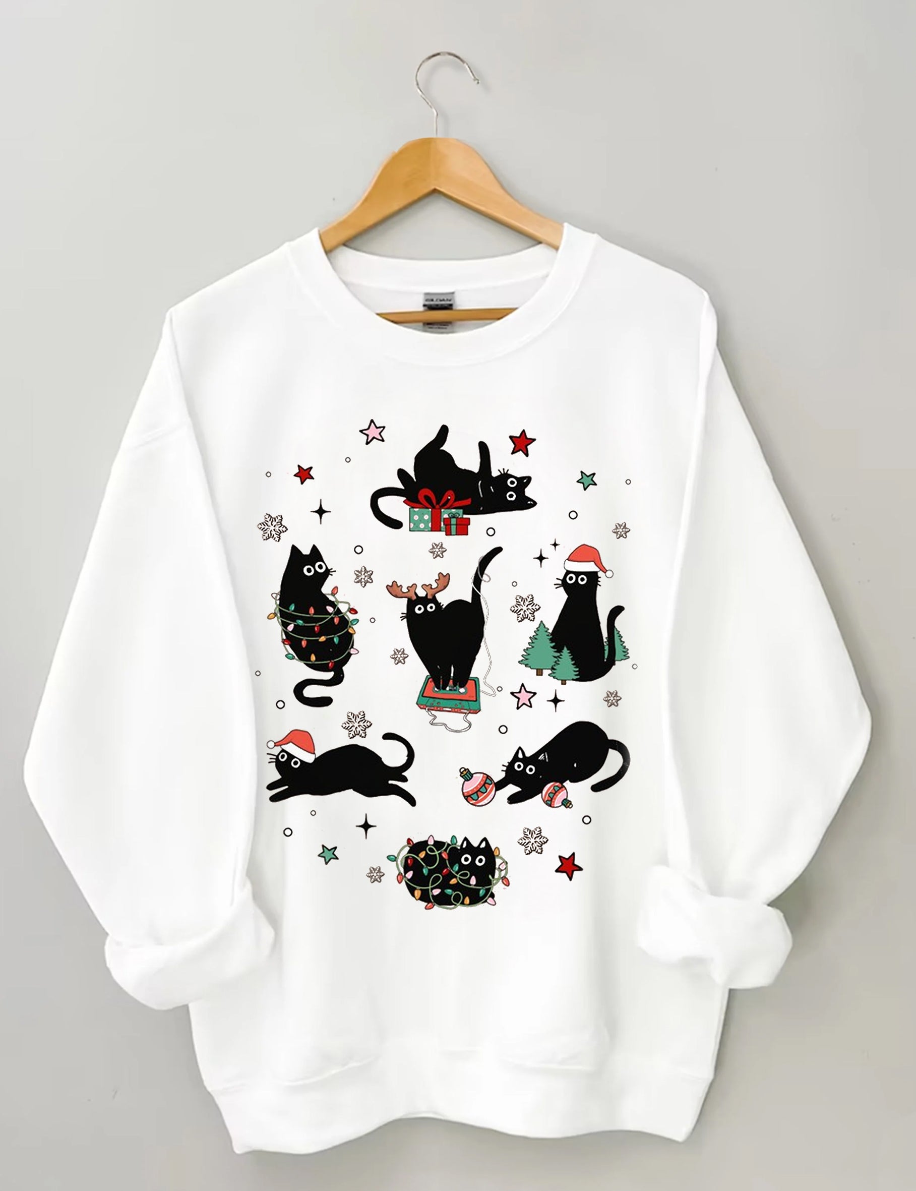 Christmas Black Cat Sweatshirt-carlalin