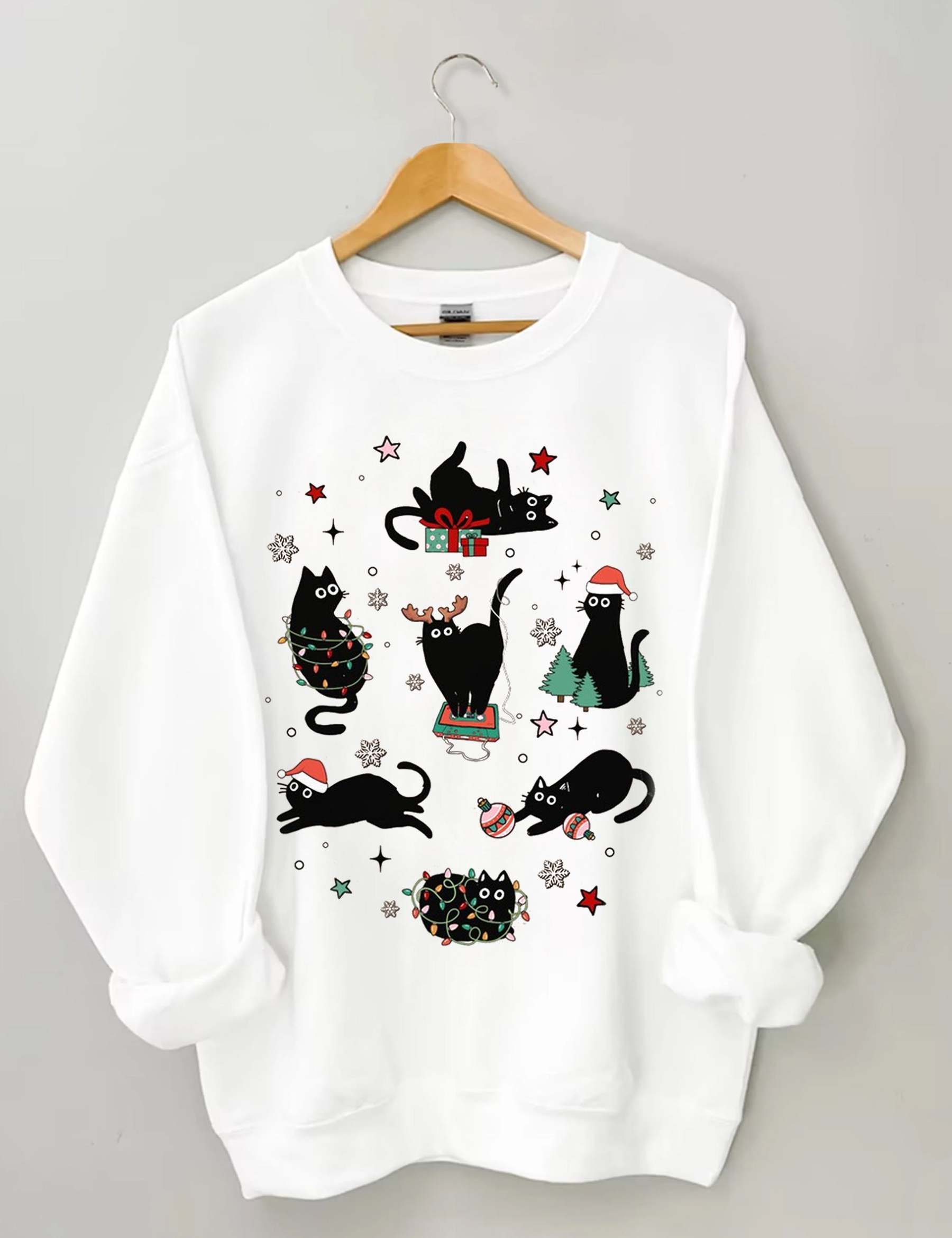 Christmas Black Cat Sweatshirt-carlalin