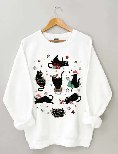 Christmas Black Cat Sweatshirt-carlalin